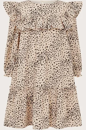 Monsoon Ruffle Animal Print Dress