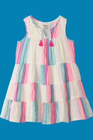 Hatley Neon Stripe Tiered Dress