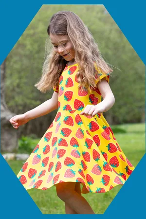 Frugi Strawberry Print Skater Dress