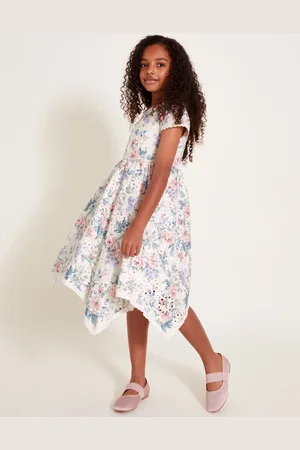 Monsoon Ashleigh Short Sleeve Broderie Floral Dress