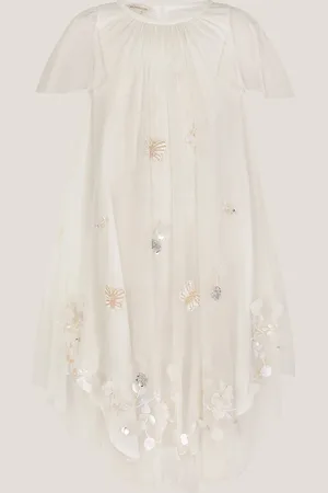 Monsoon Butterfly Embellished Short Sleeve Swing Dress