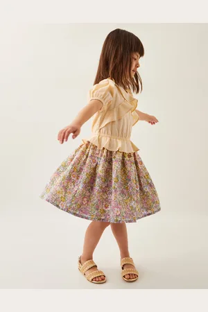 Monsoon Frilly Floral Cotton Dress