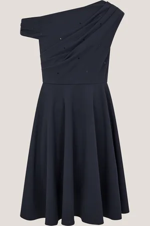 Monsoon One-Shoulder Drape Skater Dress