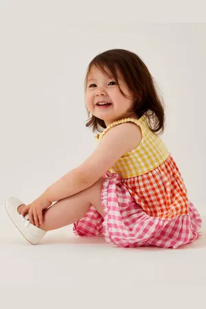 Monsoon Baby Gingham Colour Block Dress