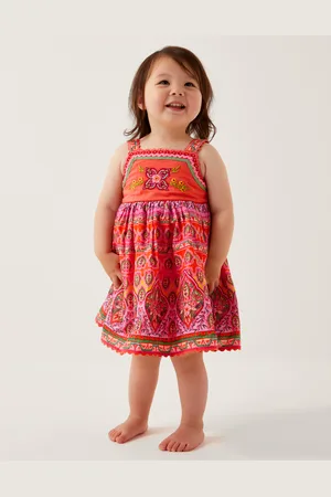 Monsoon Baby Embroidered Floral Print Dress