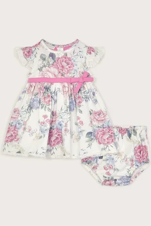 Monsoon Newborn Ophelia Floral Jersey Dress & Briefs Set