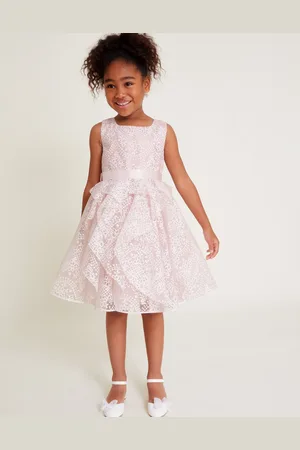 Monsoon Illena Lace Print Ruffle Dress