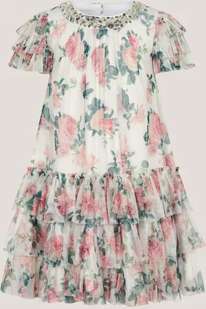 Monsoon Alexandra Floral Ruffle Swing Dress
