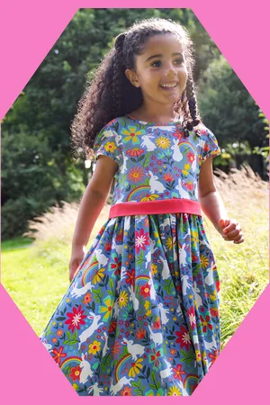 Frugi Issey Bunny Print Party Dress