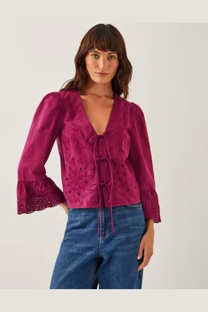 Monsoon Saoirse Broderie Tie Blouse