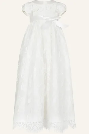 Monsoon Baby Provenza Silk Christening Dress Ivory