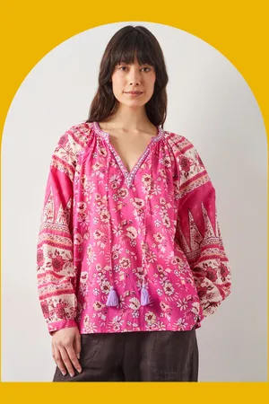 Bohemia East Clementine Embroidered Floral Blouse