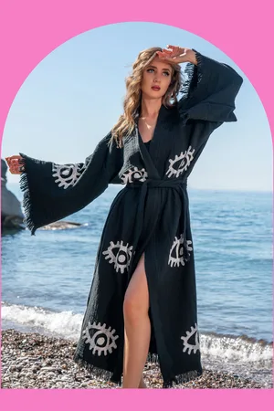 EAST Meraki Beach Woodblock Print Kimono