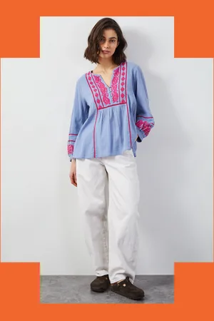 Bohemia East Circe Paisley Embroidered Blouse