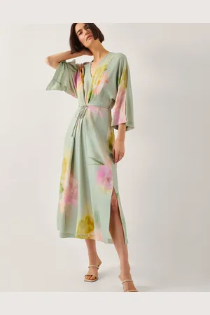 Monsoon Jane Floral Print Midi Dress