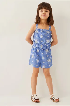 Monsoon Strappy Broderie Chambray Playsuit