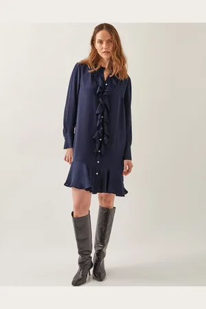 Monsoon Lara Long Sleeve Frill Dress