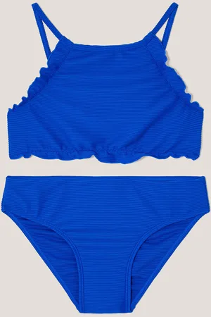 Monsoon Ribbed Scallop Trim Bikini Set