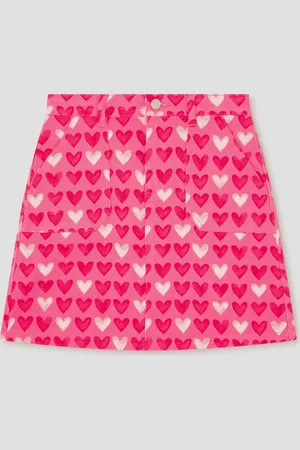 Monsoon Heart Print Denim Skirt