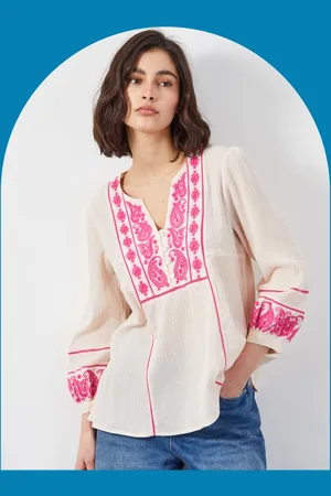 Bohemia East Circe Paisley Embroidered Blouse