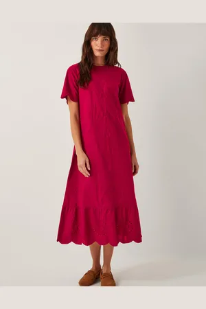 Monsoon Orla Short Sleeve Broderie Midi Dress