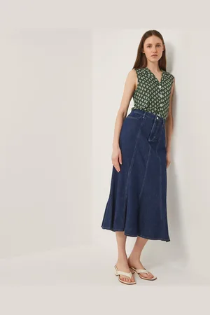 Monsoon Fran Seam Denim Maxi Skirt