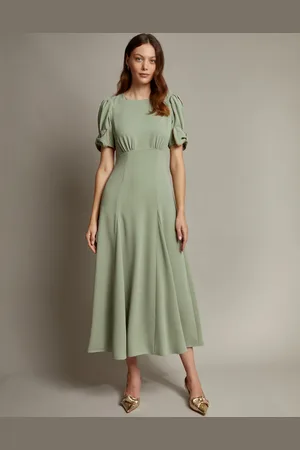 Monsoon Belle Bow Sleeve Midi Dress
