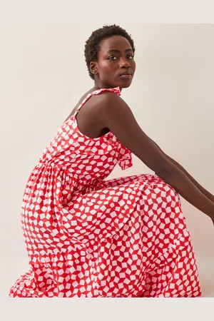 Monsoon Geena Geometric Woodblock Midi Dress