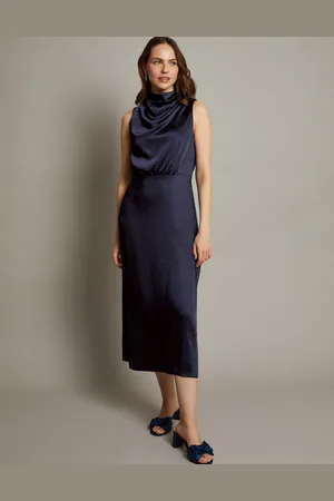 Monsoon Livia Satin Cowl Halter Midi Dress