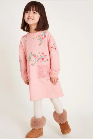 Monsoon Floral Embroidered Sweatshirt Dress
