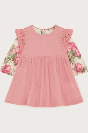 Monsoon Newborn Betsy Floral Top and Pinafore Dress Set