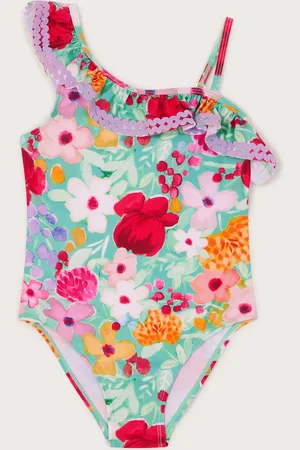 Monsoon Floral Asymmetrical Frill Swimsuit