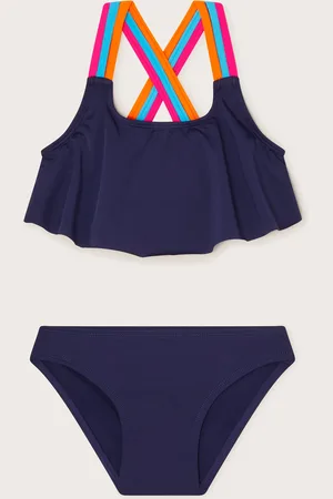Monsoon Cross-Back Strap Frill Bikini Set