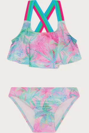 Monsoon Palm Print Frill Bikini Set