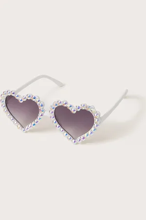 Monsoon Rhinestone Heart Sunglasses