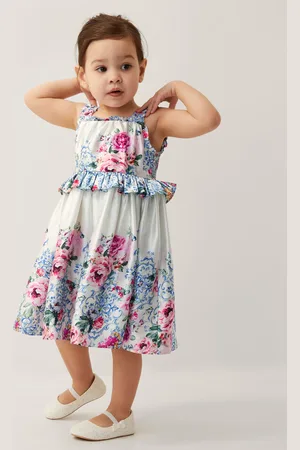 Monsoon Baby Rose Floral Satin Dress