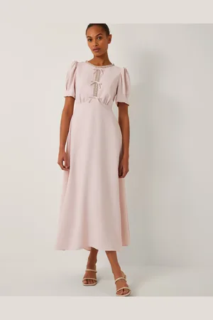 Monsoon Bonnie Bow Puff Sleeve Midi Dress