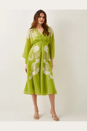 Monsoon Tilly Floral Embroidered Midi Dress