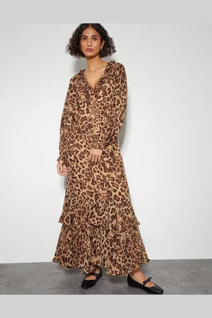 Monsoon Rowena Leopard Print Ruffle Dress