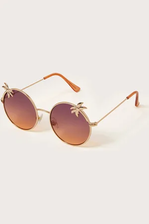 Monsoon Palm Tree Round Metal Sunglasses