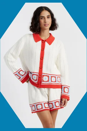 Monsoon Chinti & Parker Hand Crochet Shirt