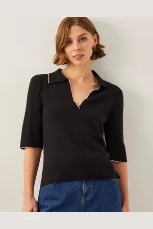 Monsoon Ciara Short Sleeve Collar Jumper