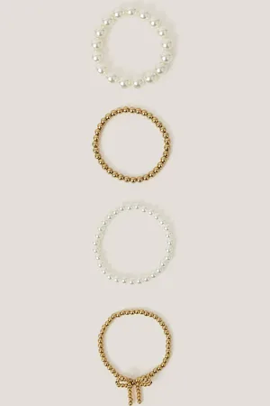 Monsoon 4-Pack Bow Beaded Bracelets