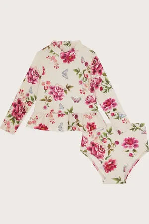 Monsoon Baby Floral Long Sleeve Two-Piece Swimsuit
