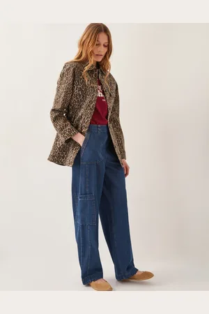 Monsoon Annie Leopard Print Denim Jacket