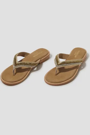 Monsoon Sia Beaded Leather Flip Flop Sandals