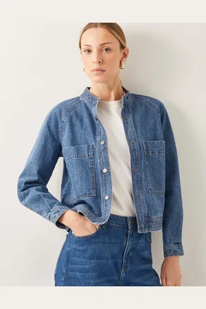 Monsoon Binky Crop Collarless Denim Jacket