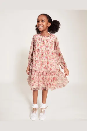 Monsoon Long Sleeve Floral Frill Dress