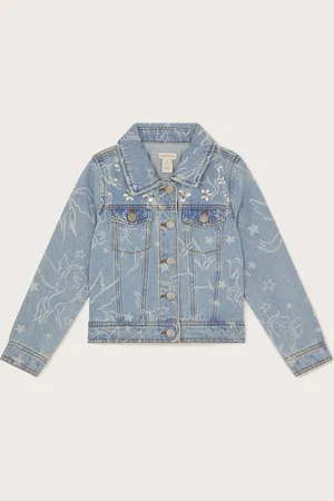 Monsoon Unicorn Rhinestone Denim Jacket