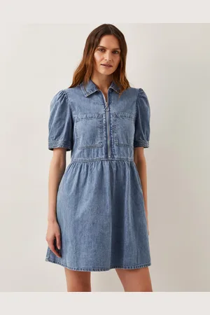 Monsoon Adeena Zip Denim Mini Dress